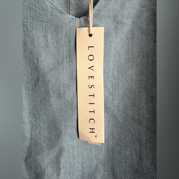 NWT Lovestitch Womens Small Blue/ Denim Like Tank Top Tiered 100% Tencel - Picture 3 of 6
